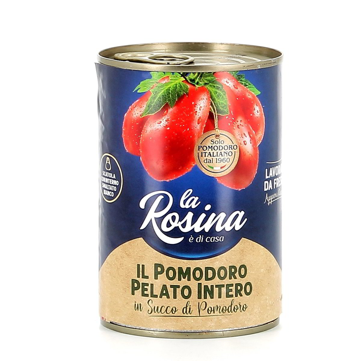POMODORI PELATI ROMA LA ROSINA 400 g - sgocciolato 240 g in