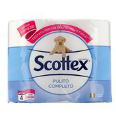 CARTA IGIENICA PULITO COMPLETTO SCOTTEX 4 rotoli in dettaglio